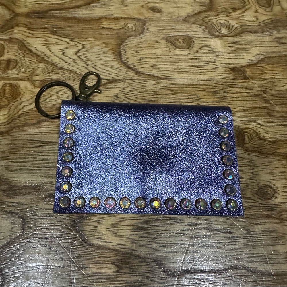 New Keep it Gypsy Becca metallic light purple leather credit card holder.